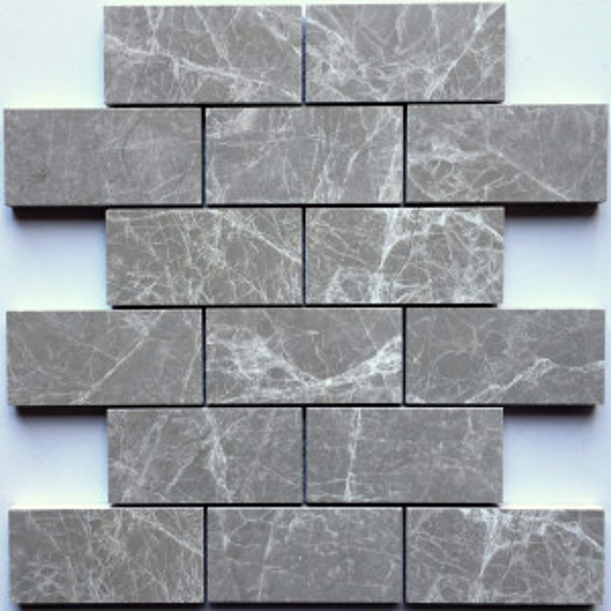 Olympos Dark Grey Tru Stone Mosaic 2x4 Backsplash Tiles